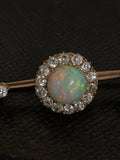 Edwardian Opal And Diamond Bar Brooch