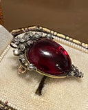Private Sale D Heart Shaped Garnet Brooch