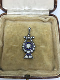 Georgian Rose Cut Diamond Lyre Pendant - Ishy Antiques