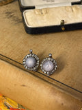 Reserved 18ct Gold and Silver Star Sapphire And Diamond Earrings