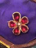 Gold Foiled Back Georgian Garnet Brooch