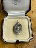 Antique Rose Cut Diamond Onyx and Gold Pendant