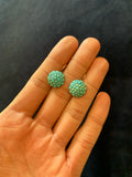 Victorian Turquoise Button Earrings