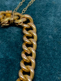 18ct Edwardian Curb Link Bracelet set with turquoise
