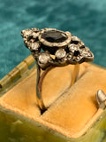 Late Victorian Sapphire and Diamond Panel Ring