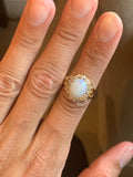 Antique Opal and Diamond Cluster Ring