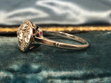 Art Deco Old Cut Diamond Cluster Ring