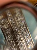 18ct White Gold 20th Century Diamond Three Row Band