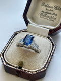 Reserved Platinum Sapphire and Diamond Dress Ring