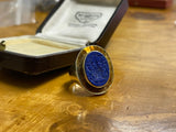 Reserved 14ct 20th Century Modernist Lapis Lazuli Intaglio Ring