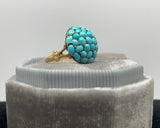 15ct Victorian Turquoise Button Ring