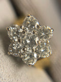 18ct Yellow Gold 2.20ct Diamond Cluster Ring