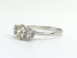 Platinum Old Cut Three Stone Diamond Ring - Ishy Antiques