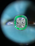 Private Sale Art Deco Style Emerald and Diamond Ring