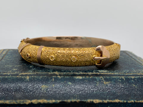 Edwardian 9ct Gold Buckle Bangle