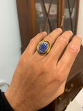 Reserved 14ct 20th Century Modernist Lapis Lazuli Intaglio Ring
