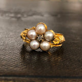 18ct locket and 18kt 19th century pearl ring