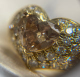 3.80ct Old Cut Diamond Heart Ring
