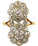 Early 20th Century Double Cluster Diamond Ring